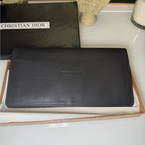 Authentic black Christian Dior Black Calfskin unisex Wallet with COA.
